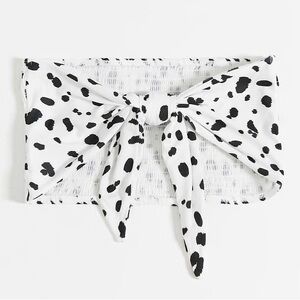 Topshop ASOS Reversible Bandeau Tie Tube Top Dalmatian Animal Cow Print Spot